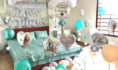 6 cách trang trí phòng cưới đẹp và ấn tượng nhất với tông màu xanh