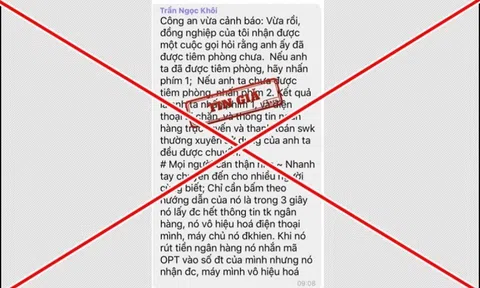 Thông tin “cuộc điện thoại hỏi tiêm phòng” là tin giả