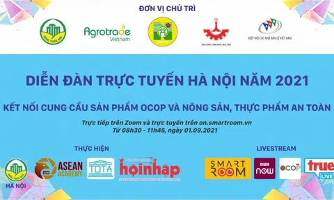 Danh sách sản phẩm OCOP, Nông sản thực phẩm an toàn tham gia Diễn đàn kết nối Nông sản trực tuyến Hà Nội 2021