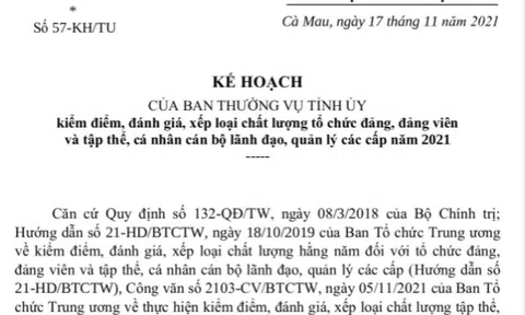 Cà Mau với kế hoạch kiểm điểm, đánh giá…