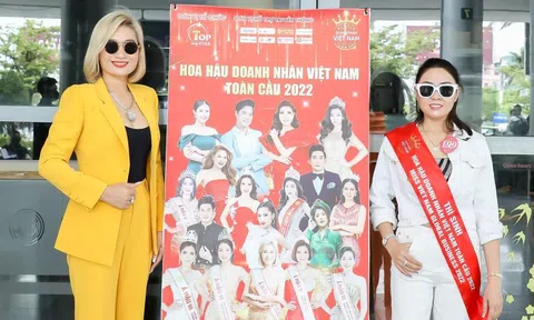 Hoa hậu Thiện nguyện Trịnh Lan Trinh rạng rỡ đón đoàn thí sinh cuộc thi Hoa hậu Doanh nhân Việt Nam Toàn cầu 2022