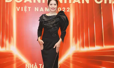 Á hậu Vũ Thị Xuyến diện đầm đen quyền lực tại họp báo Hoa hậu Doanh nhân Châu Á Việt Nam 2022
