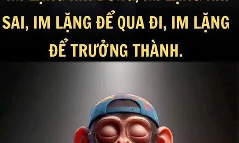 "Im lặng khi đúng, im lặng khi sai, im lặng để qua đi, im lặng để trưởng thành."
