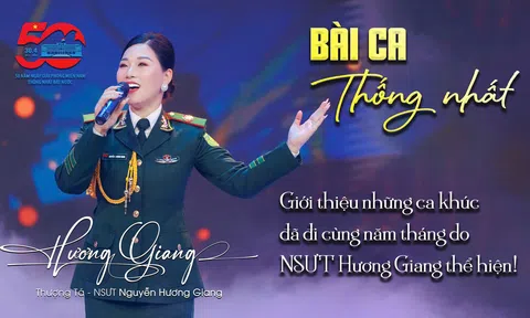 Thượng tá, NSƯT Hương Giang hát mừng thống nhất non sông