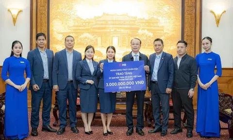 Ngân hàng TMCP Quân đội đóng góp 3 tỷ đồng hỗ trợ thành phố Huế khắc phục hậu quả thiên tai