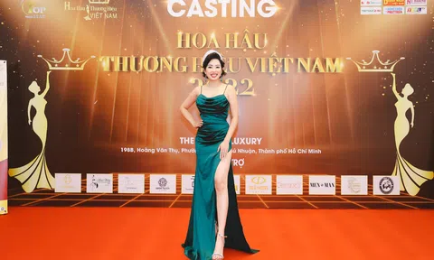 Á hậu Triệu Mai Thanh Thủy xuất hiện nổi bật tại buổi casting Hoa hậu Thương hiệu Việt Nam 2022