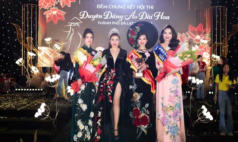 Hoa hậu Phạm Minh Phi rạng rỡ chấm thi chung kết “Duyên dáng áo dài Hoa”
