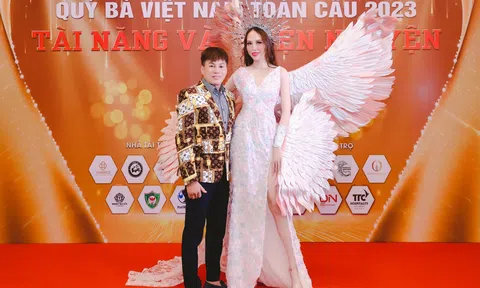 Trang phục dạ hội của NTK Tommy Nguyễn được đấu giá 110 triệu trong đêm thiện nguyện Hoa hậu Quý bà Việt Nam Toàn cầu 2023