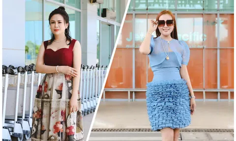 Thời trang của Chủ tịch Đặng Gia Bena cùng Hoa hậu Lý Kim Ngân tại buổi đón dàn thí sinh Hoa hậu Doanh nhân Châu Á Việt Nam 2023