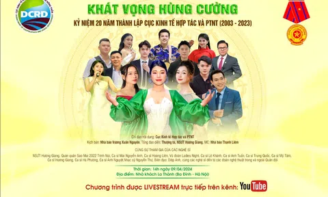 TRỰC TIẾP: Chương trình Nghệ thuật “Khát Vọng Hùng Cường” kỷ niệm 20 năm thành lập Cục Kinh tế hợp tác và PTNT