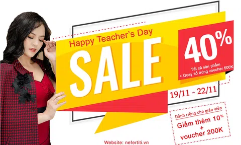 Thỏa sức mua sắm với ưu đãi 40% toàn bộ hệ thống chỉ có ở Nefertiti