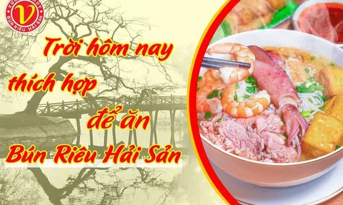 Bún riêu hải sản Vương Thủy đúng vị, thơm ngon.