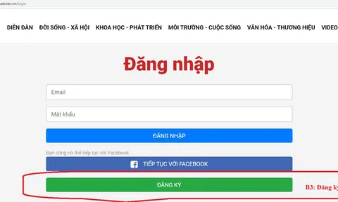 Hướng dẫn lập tài khoản thành viên của Diễn đàn Đời sống và Phát triển