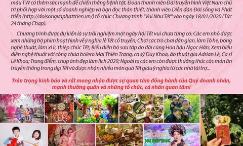 Diễn đàn Đời sống và Phát triển phối hợp tổ chức chương trình thiện nguyện Vui Như Tết 2020