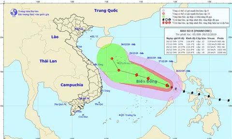 Bão Phanfone vào Biển Đông thành bão số 8, Bắc Bộ - Trung Bộ trời rét, vùng núi rét đậm, rét hại, Nam Bộ ngày nắng, đêm không mưa