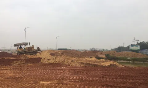 Vĩnh Phúc: San gạt mặt bằng Dự án Khu Chợ đầu mối nông sản thực phẩm Vĩnh Tường