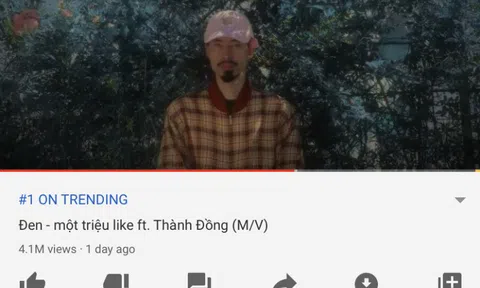 MV “Một Triệu Like” của Đen cán Top 1 Trending sau hơn 1 ngày ra mắt