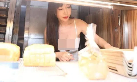 Diện váy xẻ khoe vòng 1 đẫy đà, hot girl bán bánh khiến dân tình xuýt xoa