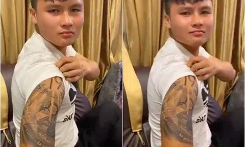 Chơi Tiktok, Quang Hải bất ngờ khoe hình xăm theo cách "cool ngầu"