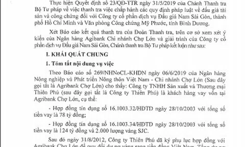 Bình Dương: Kết luận Thanh tra chỉ ra nhiều sai phạm trong đấu giá dự án Khu dân cư  Cầu Đò và Mỹ Phước 4