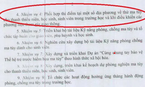 Thật khó hiểu hết nghĩa văn bản của Bộ GD&ĐT với nội dung "phối hợp thí điểm thử ma túy cho học sinh"