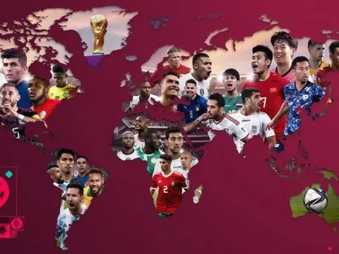 Tự hào khi cầu thủ Tiến Linh cùng màu cờ sắc áo Việt Nam có mặt trên bản đồ World Cup của FiFA