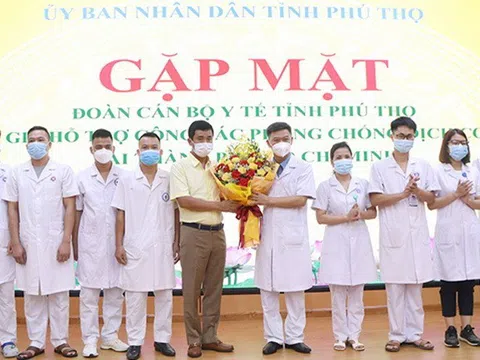 Phú Thọ: 14 ca mắc COVID-19 là y bác sĩ thuộc Đoàn cán bộ tham gia hỗ trợ TP Hồ Chí Minh .phòng chống dịch