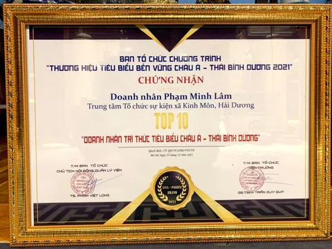 Doanh nhân Phạm Minh Lâm được tôn vinh doanh nhân vì cộng đồng Châu Á - Thái Bình Dương thịnh vượng