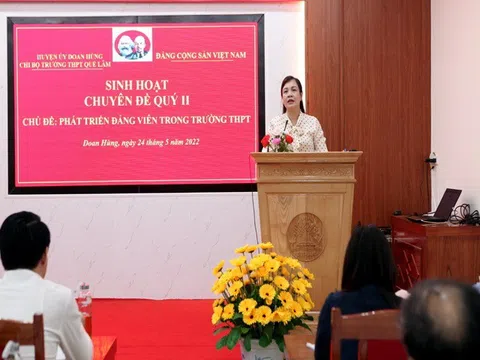 Phú Thọ: Trường THPT Quế Lâm phát triển đảng viên là học sinh THPT