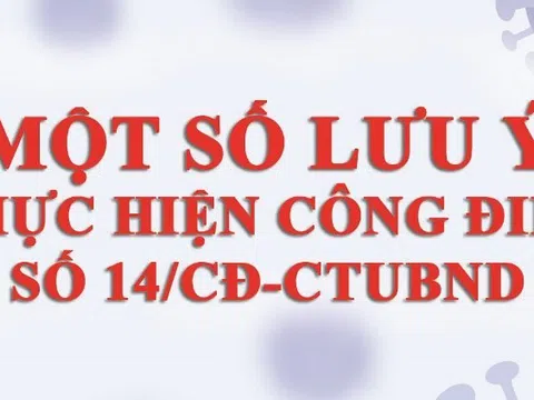 Một số lưu ý thực hiện công điện số 14/CĐ-CTUBND