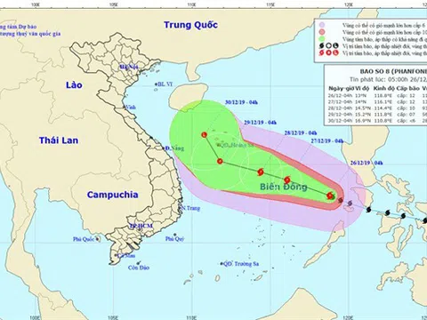 Bão Phanfone vào Biển Đông thành bão số 8, Bắc Bộ - Trung Bộ trời rét, vùng núi rét đậm, rét hại, Nam Bộ ngày nắng, đêm không mưa