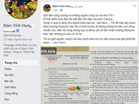 Ca sĩ Đàm Vĩnh Hưng, các diễn viên Cát Phượng, Ngô Thanh Vân bị phạt tiền vì đưa tin sai về Covid-19