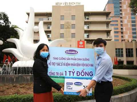 Gần 150 ngàn sản phẩm sữa các loại của Vinamilk kịp thời tăng cường cho 3.500 y bác sĩ, bệnh nhân Bệnh viện Bạch Mai