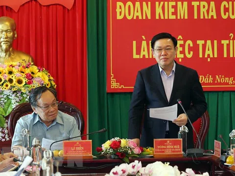 Đoàn công tác Bộ Chính trị làm việc với Ban Thường vụ Tỉnh ủy Đắk Nông