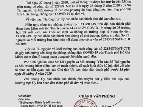 Khiển trách PGĐ Sở Tài Nguyên-Môi trường TPHCM vì "văn bản hỏa táng"