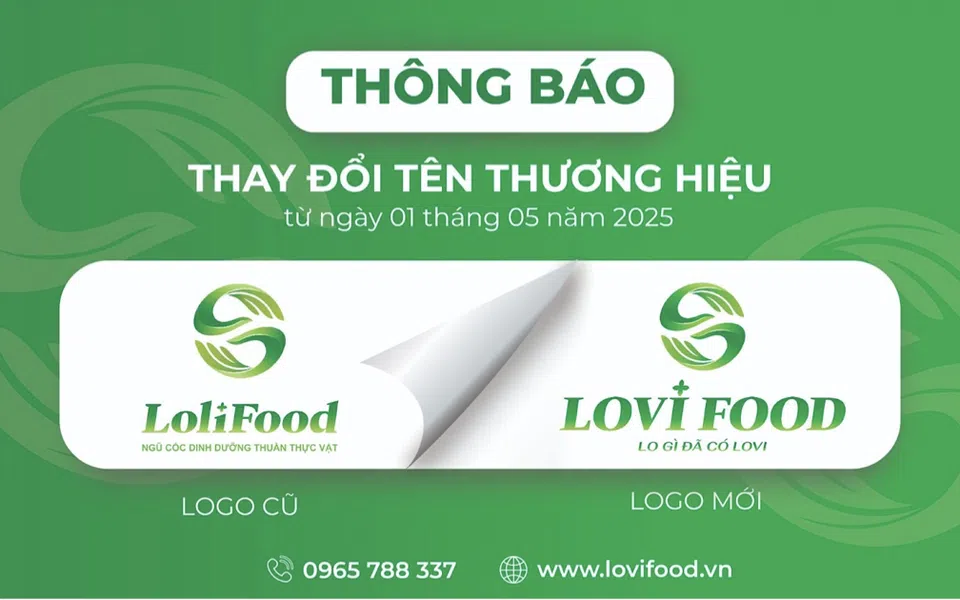 Thương hiệu ngũ cốc LoliFood chính thức đổi tên thành LOVI FOOD